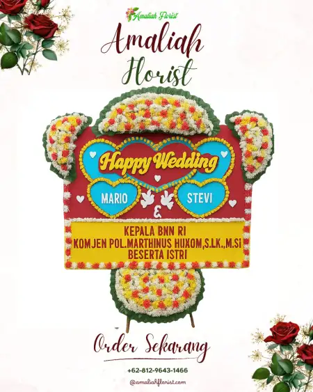 Papan Bunga Pernikahan Lakaran